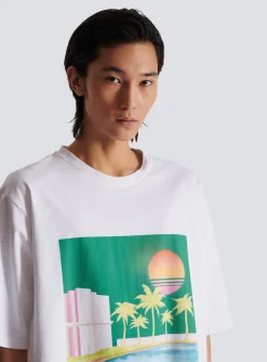 Flash Sale Loose Postcard Printed T-shirt T-Shirts