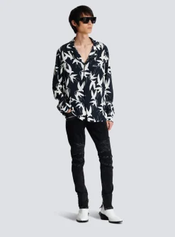 Clearance Loose Shirt With Swallow Print Shirts And Polos