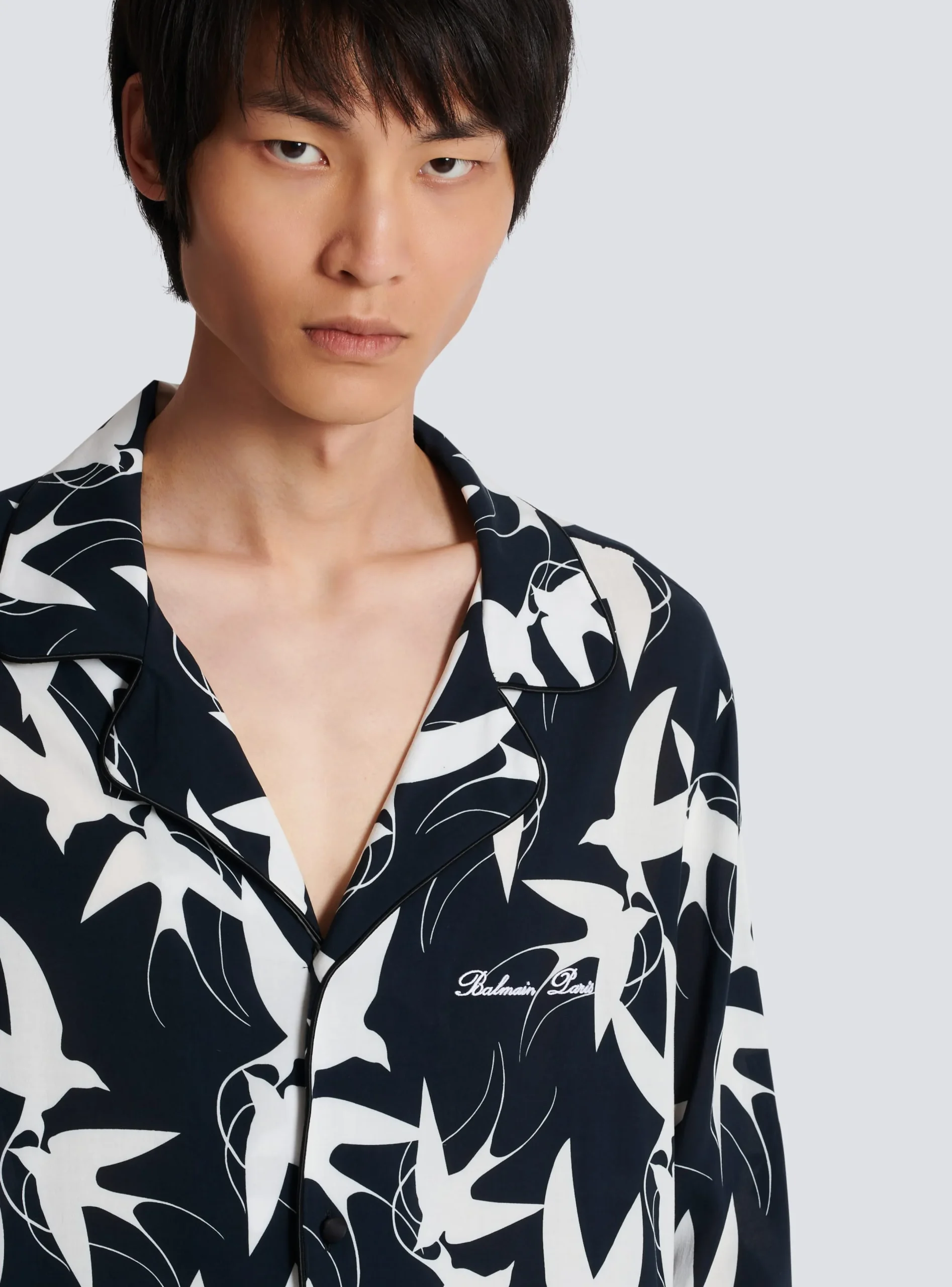 Clearance Loose Shirt With Swallow Print Shirts And Polos