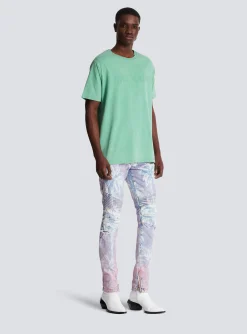 Cheap Loose T-shirt With Vintage Embroidery T-Shirts