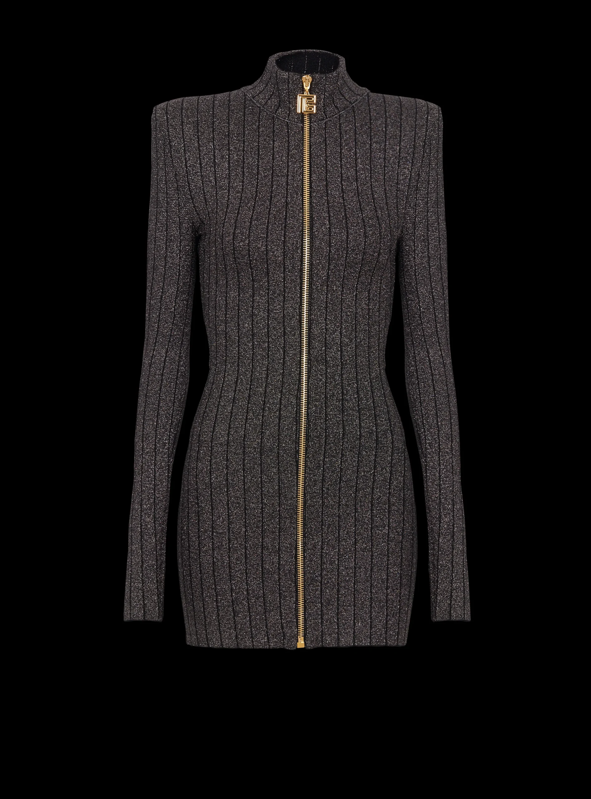 Best Sale Lurex Knit Zip Dress Women Knitwear|Dresses