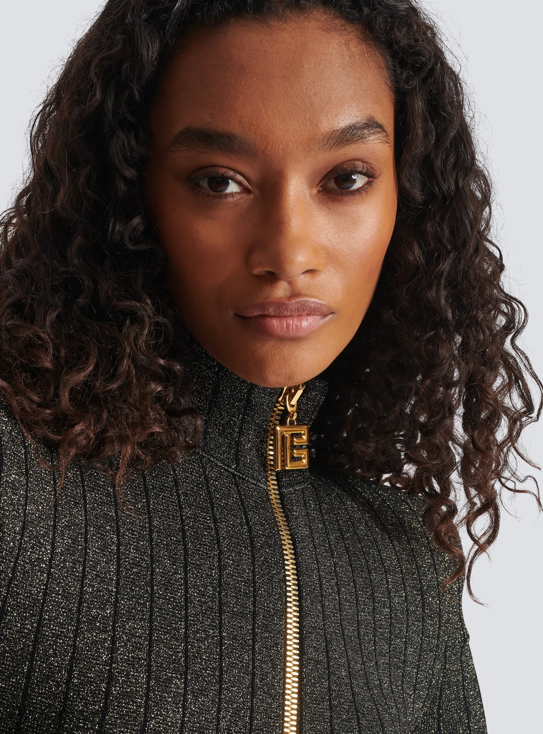 Best Sale Lurex Knit Zip Dress Women Knitwear|Dresses