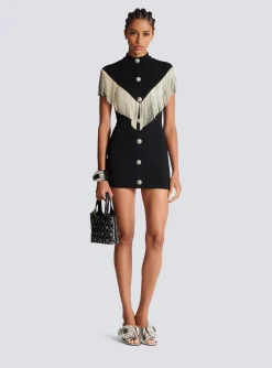 Sale Metal Short Fringed Dress Women Dresses