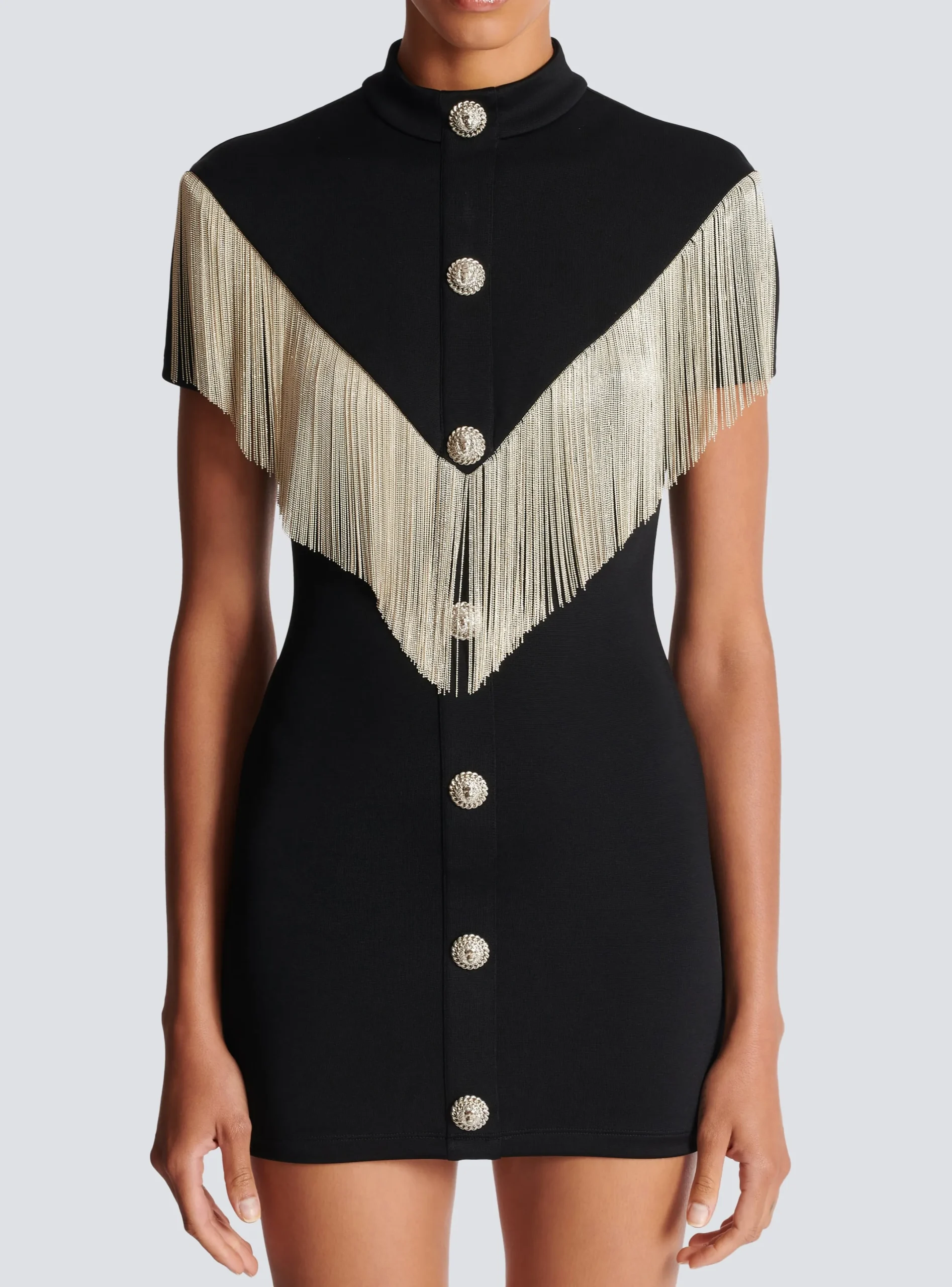 Sale Metal Short Fringed Dress Women Dresses