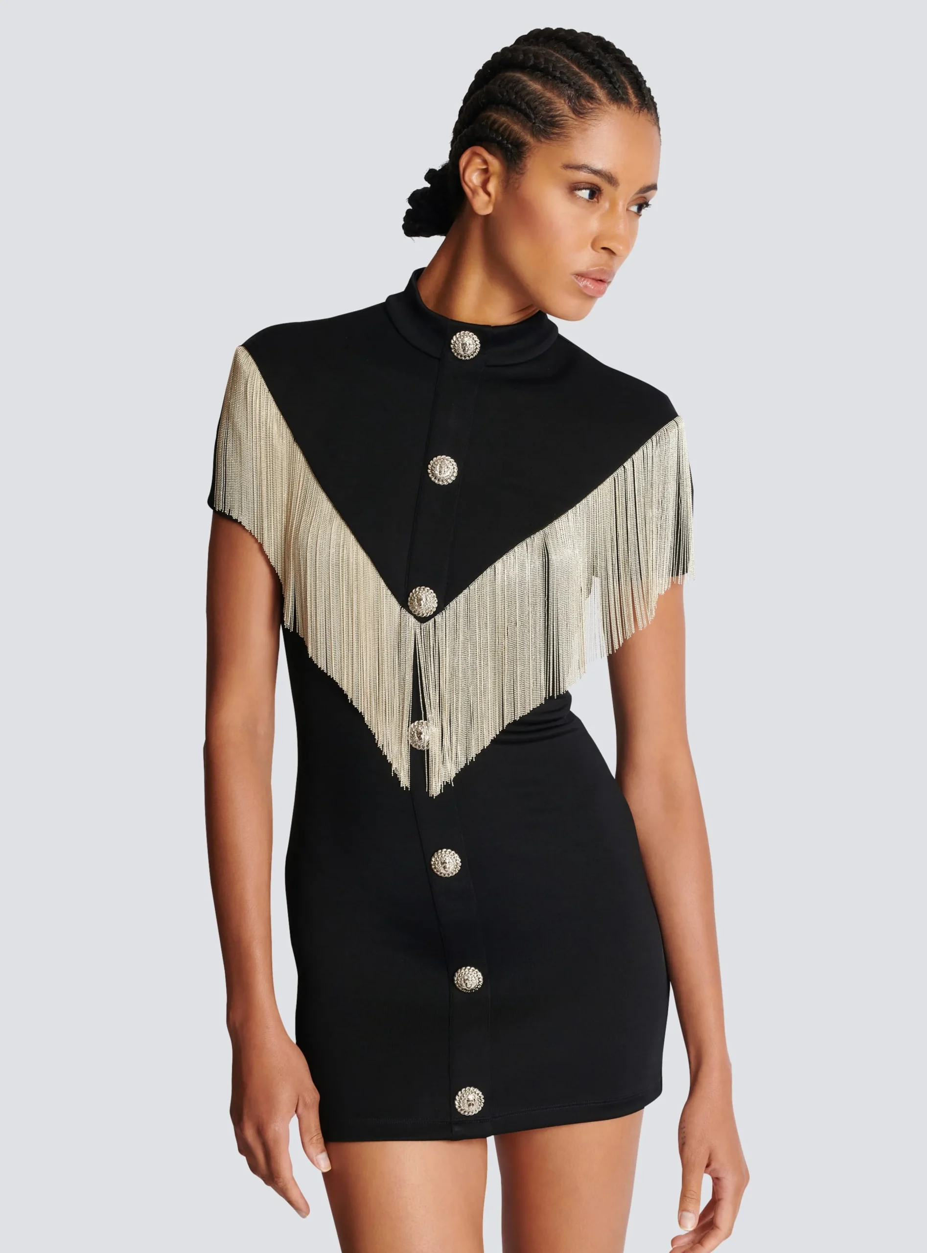 Sale Metal Short Fringed Dress Women Dresses
