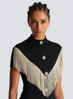 Sale Metal Short Fringed Dress Women Dresses