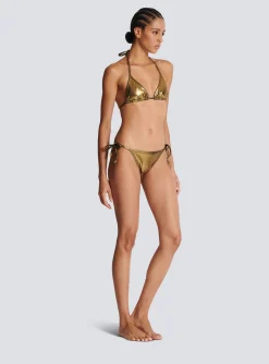 Best Sale Metallic Triangle Bikini Women Swimwear