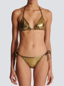 Best Sale Metallic Triangle Bikini Women Swimwear