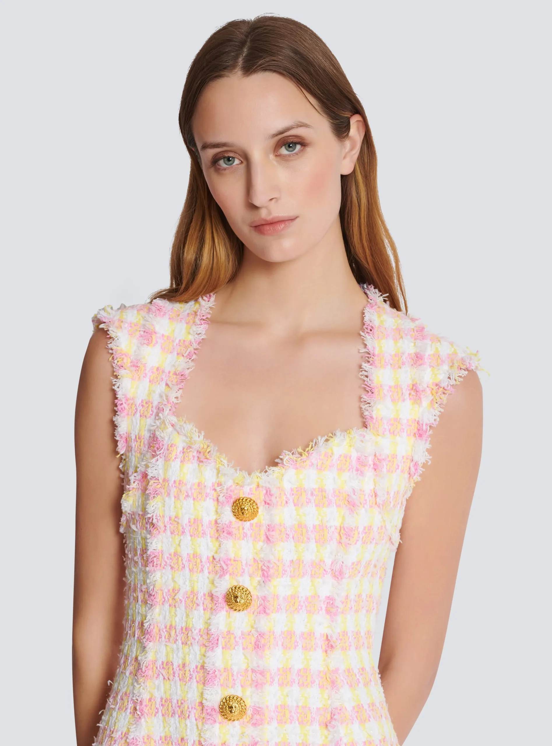 Flash Sale Miami Tweed Dress With Buttons Women Dresses