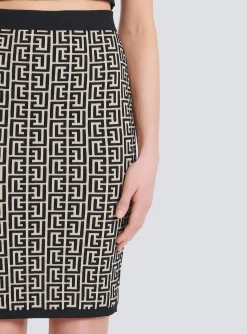 Clearance Mid-length Knit Skirt With Monogram Women Skirts