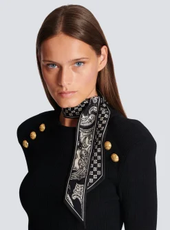 Store Mini Monogram And Paisley Reversible Scarf Women Scarves