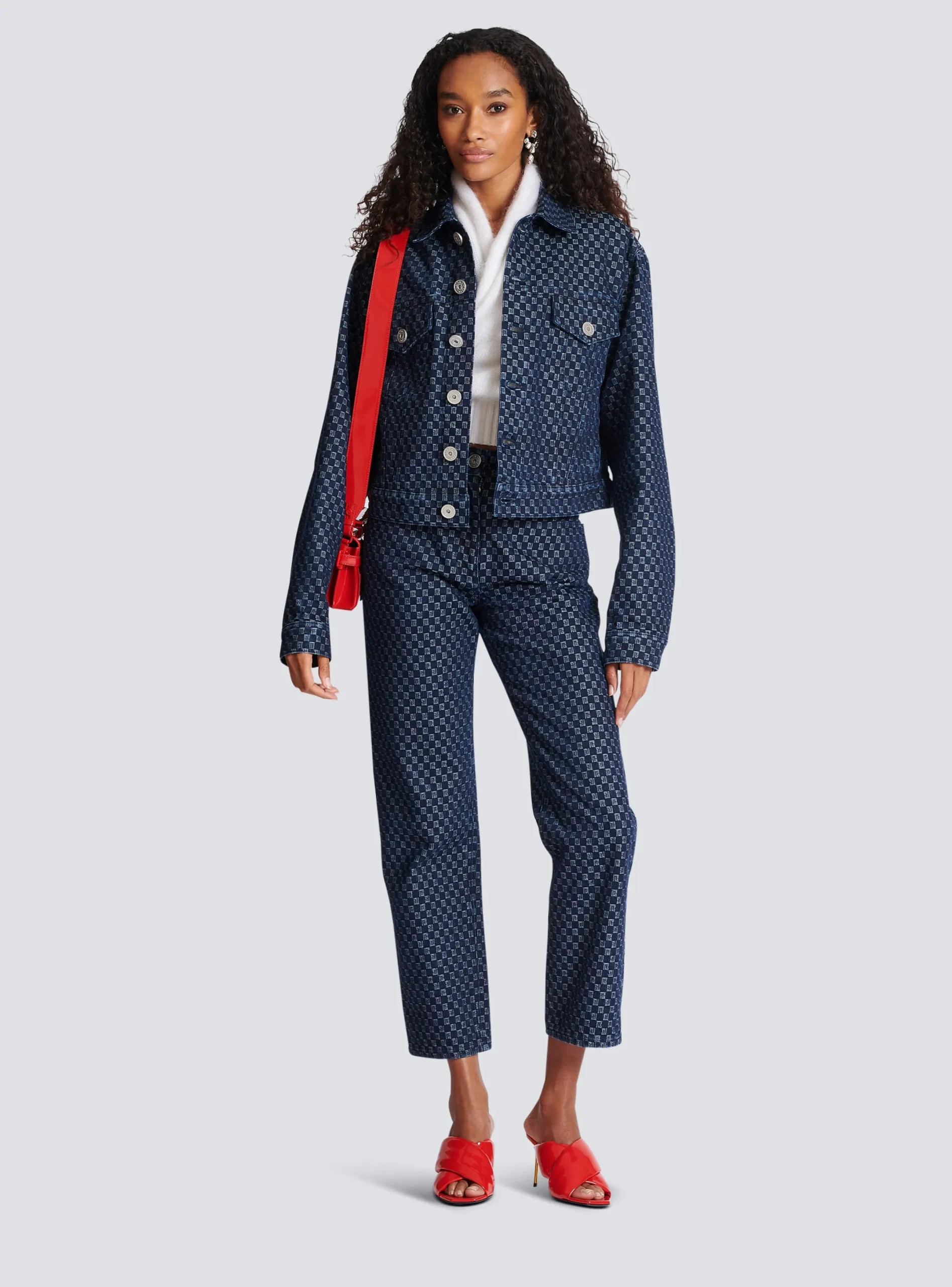 New Mini Monogram Jacquard Denim Jacket Women Denim|Jackets And Blazers