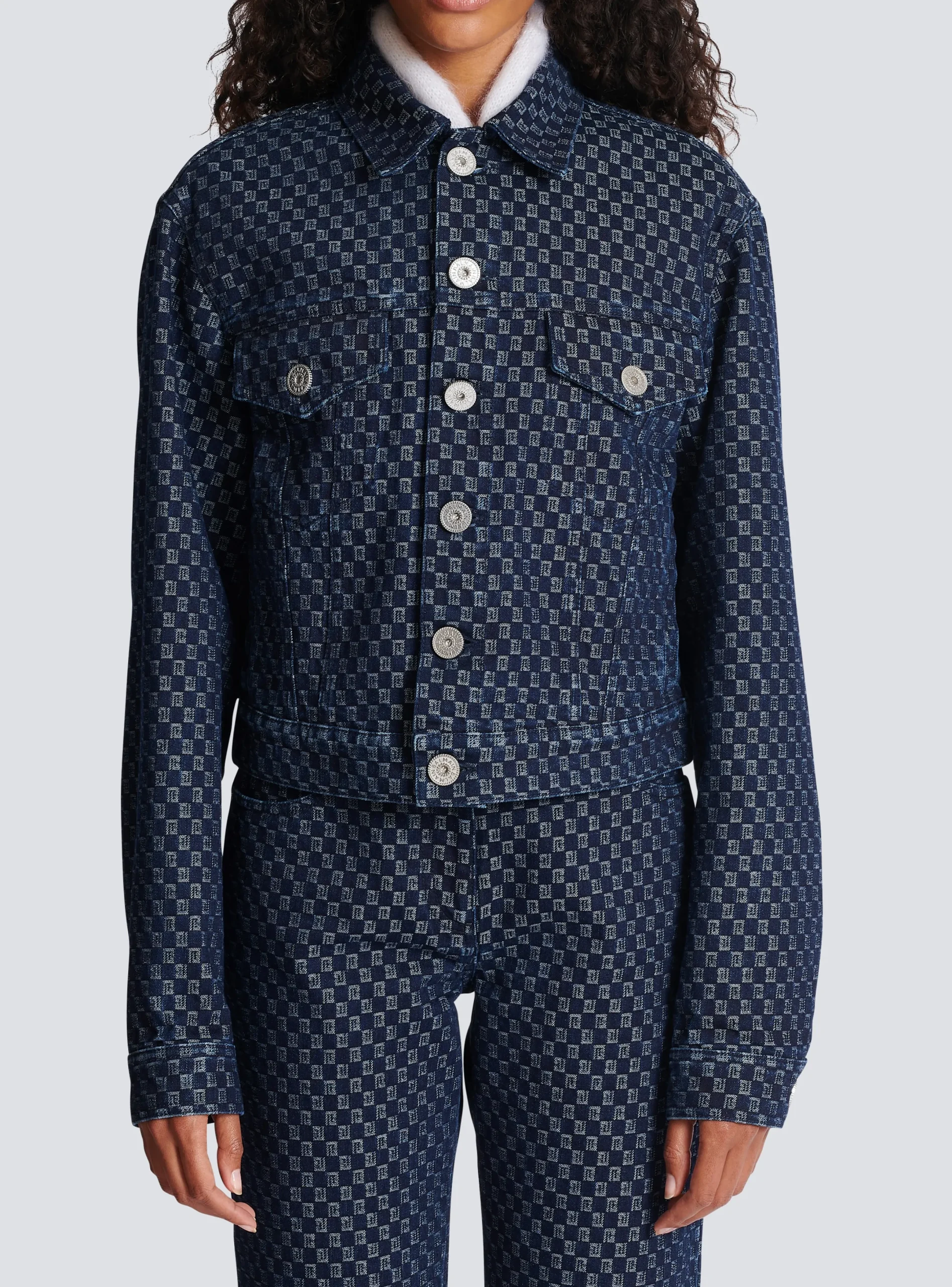New Mini Monogram Jacquard Denim Jacket Women Denim|Jackets And Blazers