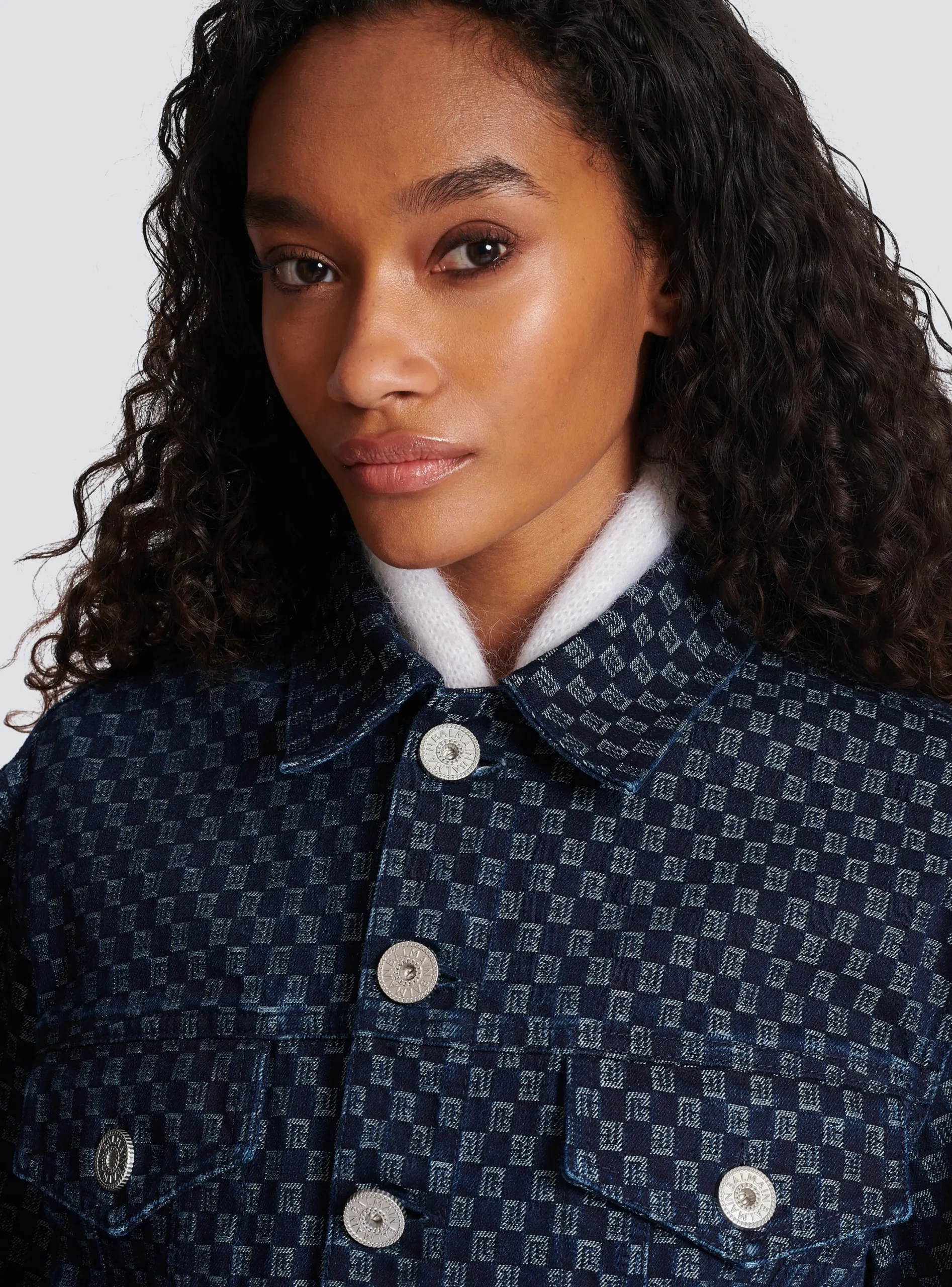 New Mini Monogram Jacquard Denim Jacket Women Denim|Jackets And Blazers