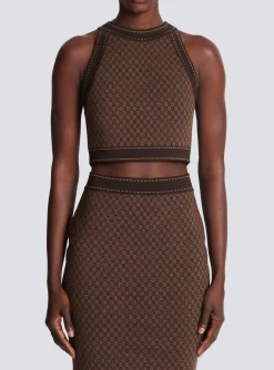 Sale Mini Monogram Jacquard Top Women Knitwear|Tops And Shirts