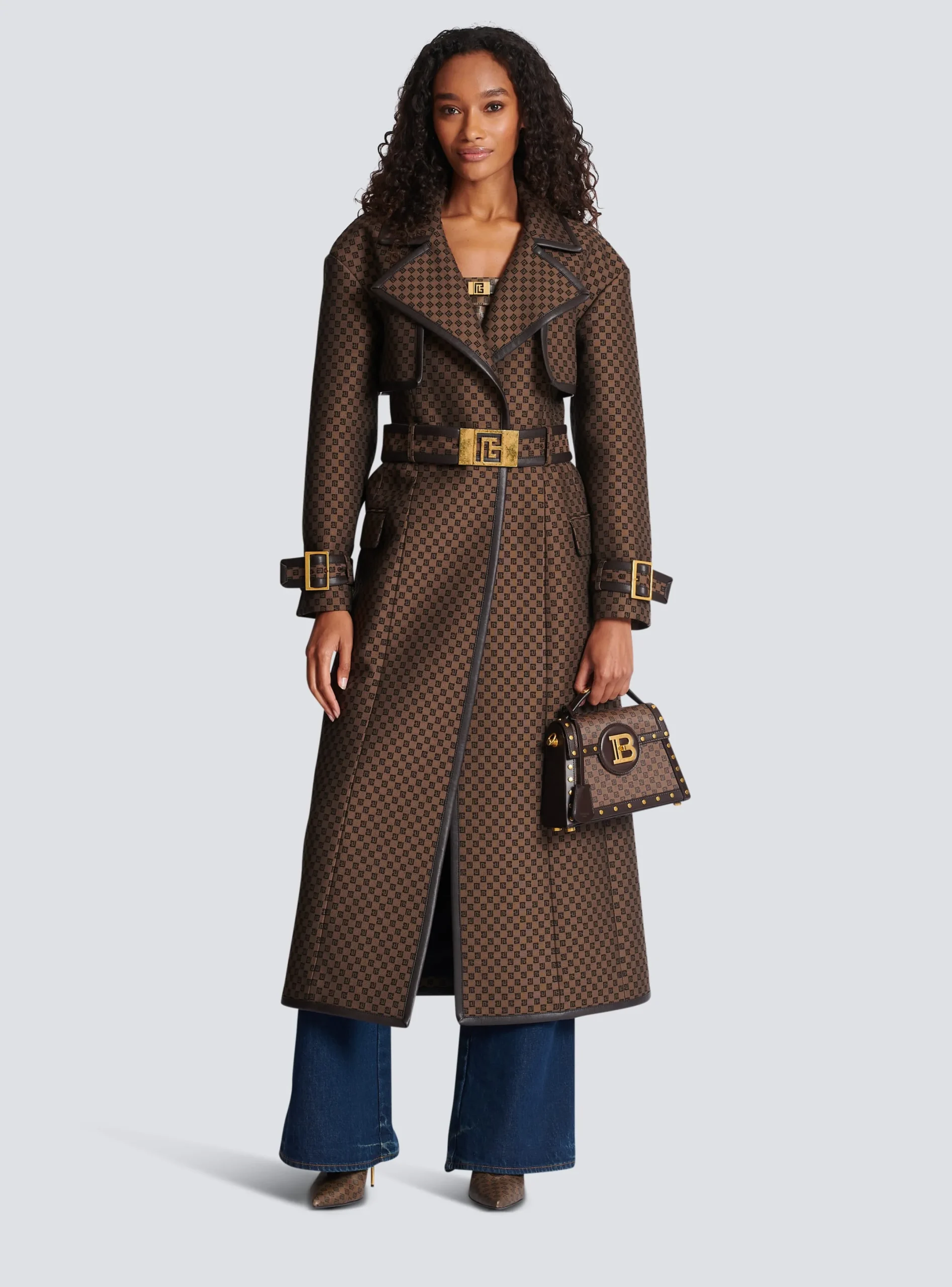 Flash Sale Mini Monogram Jacquard Trench Coat Women Outerwear