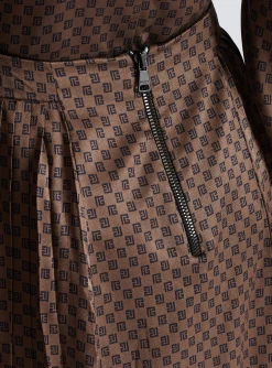 Clearance Mini Monogram Pleated Midi Skirt Women Skirts