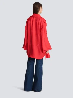 Clearance Mini Monogram Silk Shirt Women Tops And Shirts