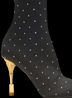 Best Sale Moneta Rhinestoned Knit Ankle Boots Women Boots