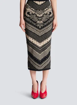 Clearance Monogram And Paisley Knit Skirt Women Skirts|Knitwear