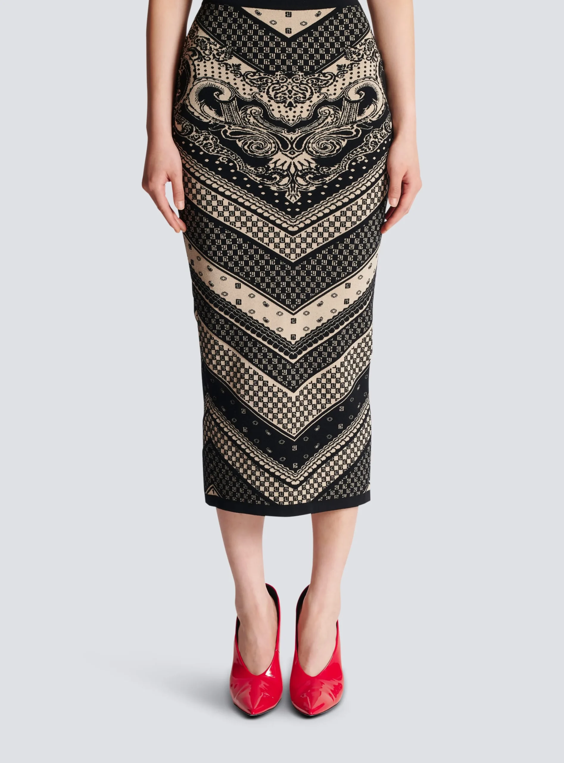 Clearance Monogram And Paisley Knit Skirt Women Skirts|Knitwear