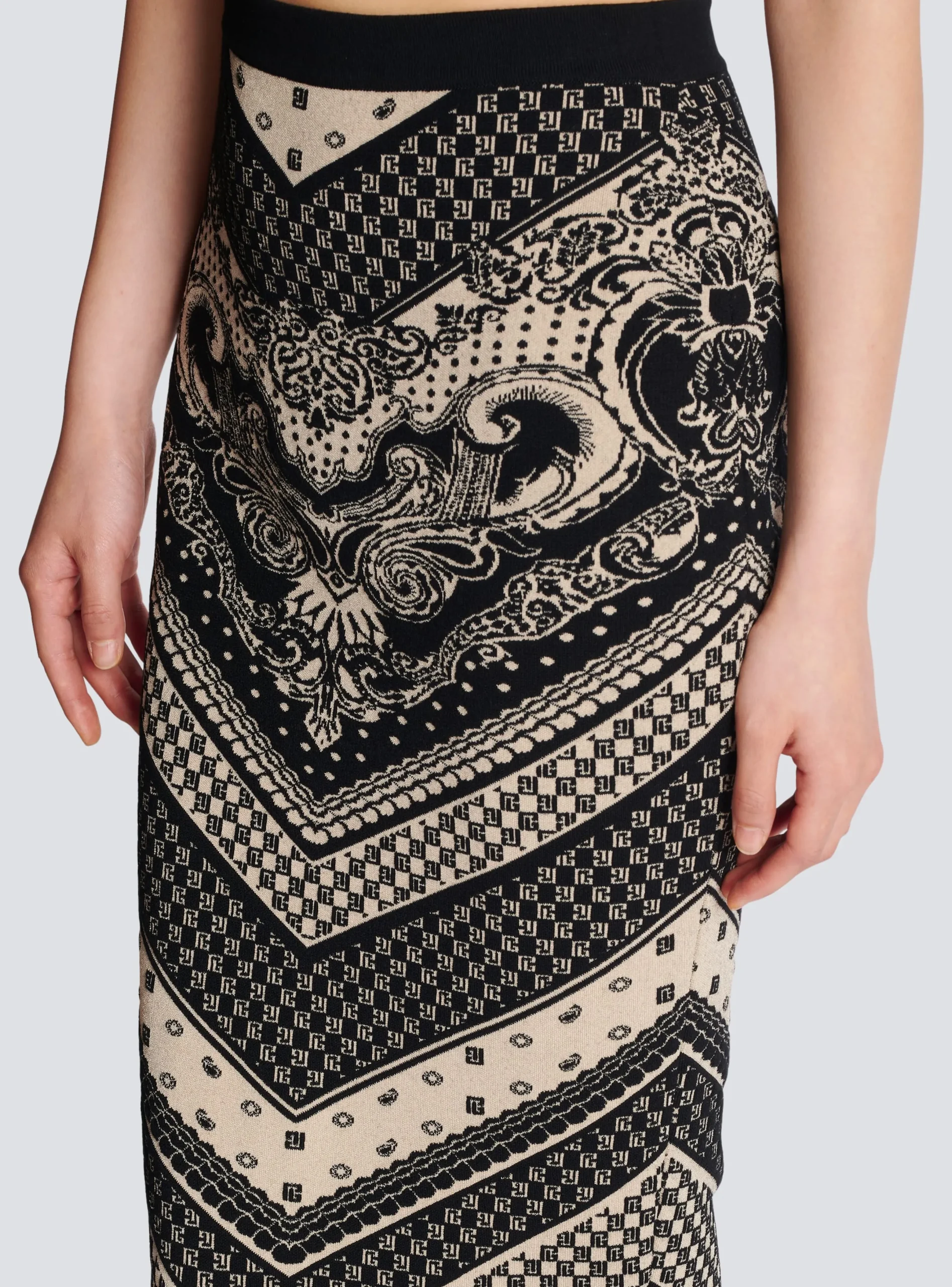 Clearance Monogram And Paisley Knit Skirt Women Skirts|Knitwear