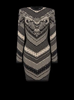 Flash Sale Monogram And Paisley Knit Short Dress Women Knitwear|Dresses