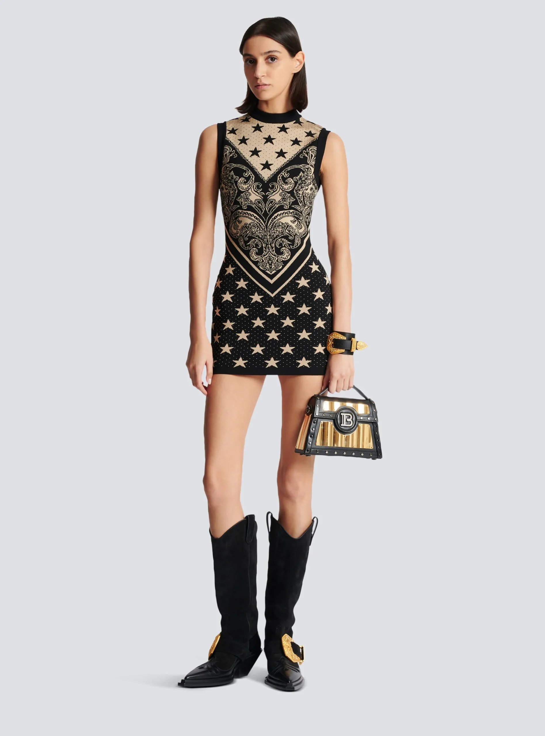 Best Sale Monogram And Star Knit Short Dress Women Knitwear|Dresses