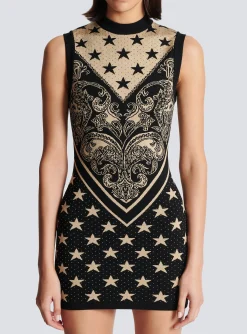Best Sale Monogram And Star Knit Short Dress Women Knitwear|Dresses
