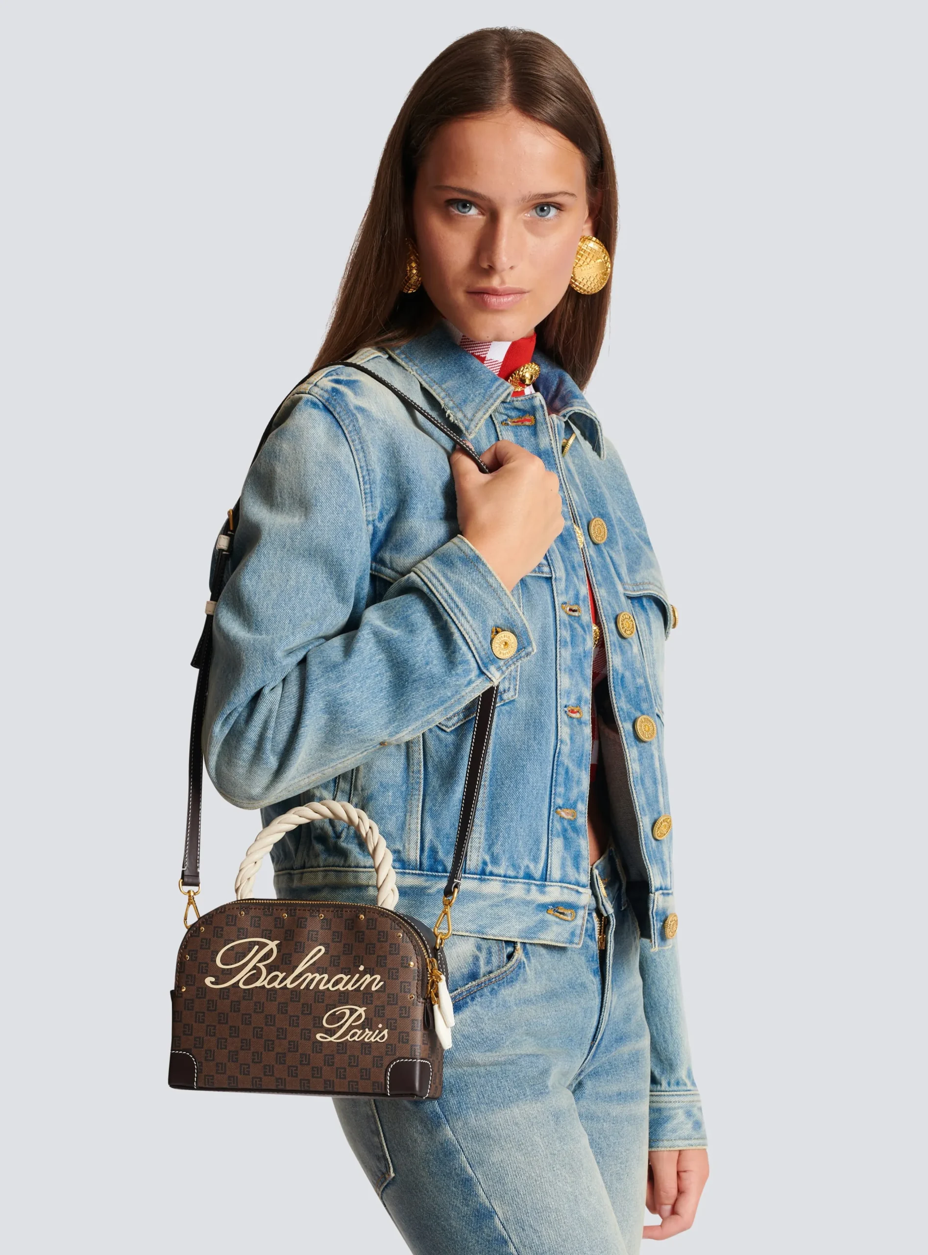 Online Monogram Canvas And Leather Make Up Bag Women Mini Bags|Shoulder Bags