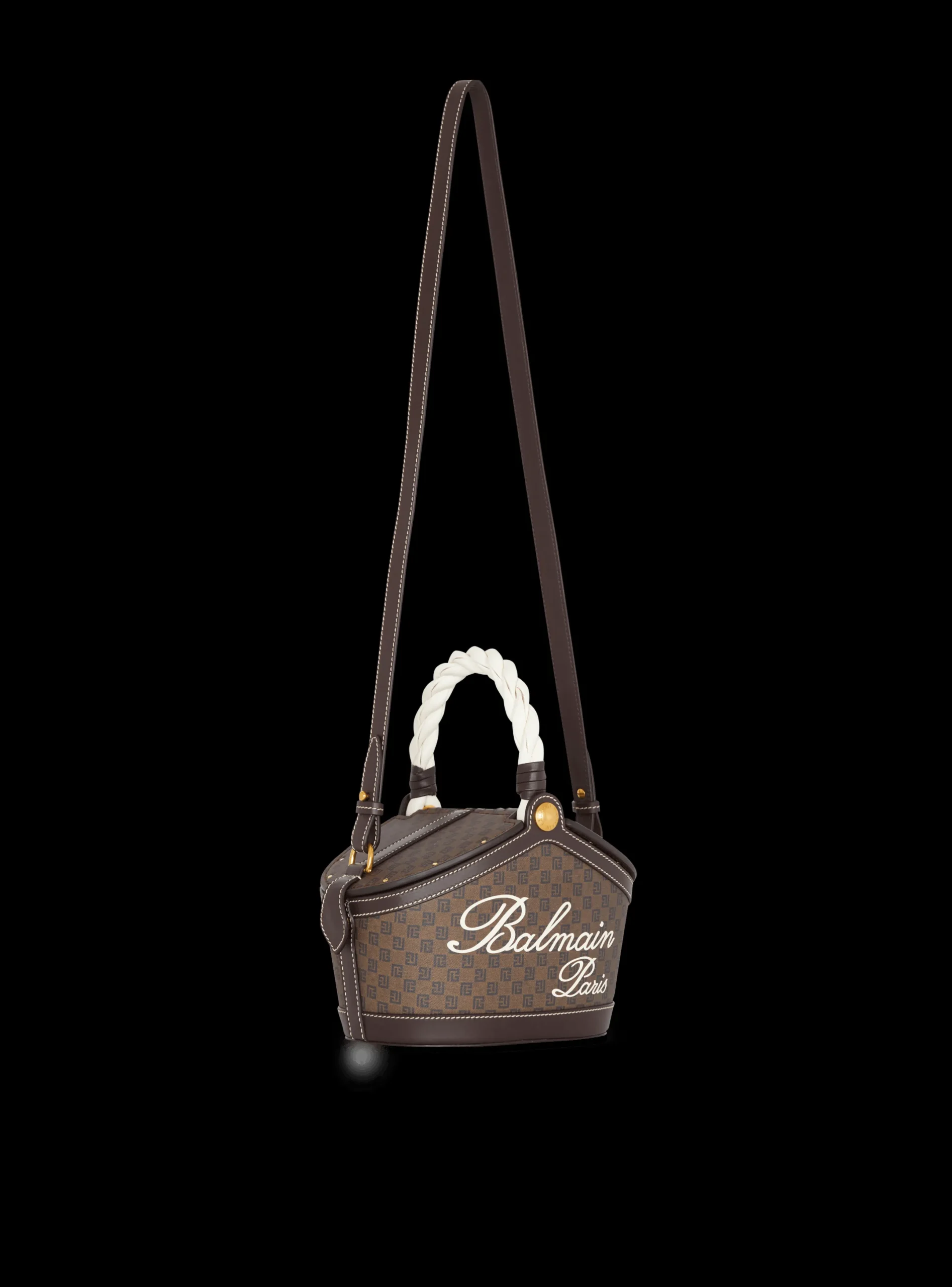 Shop Monogram Canvas And Leather Bucket Bag Women Mini Bags|Shoulder Bags