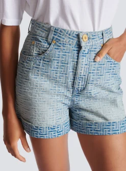 Fashion Monogram Denim Short Women Denim