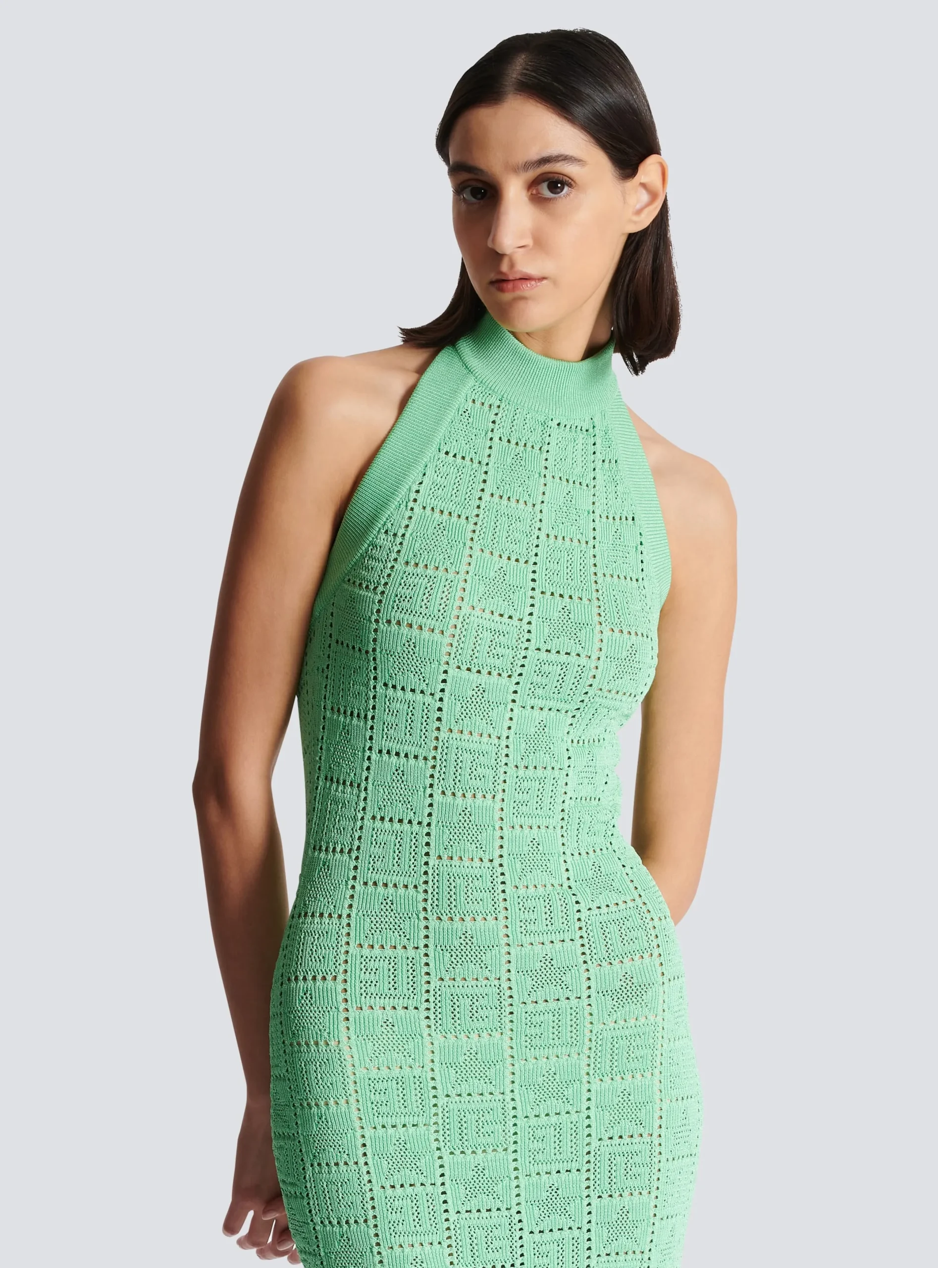 Cheap Monogram Knit Backless Dress Women Knitwear|Dresses