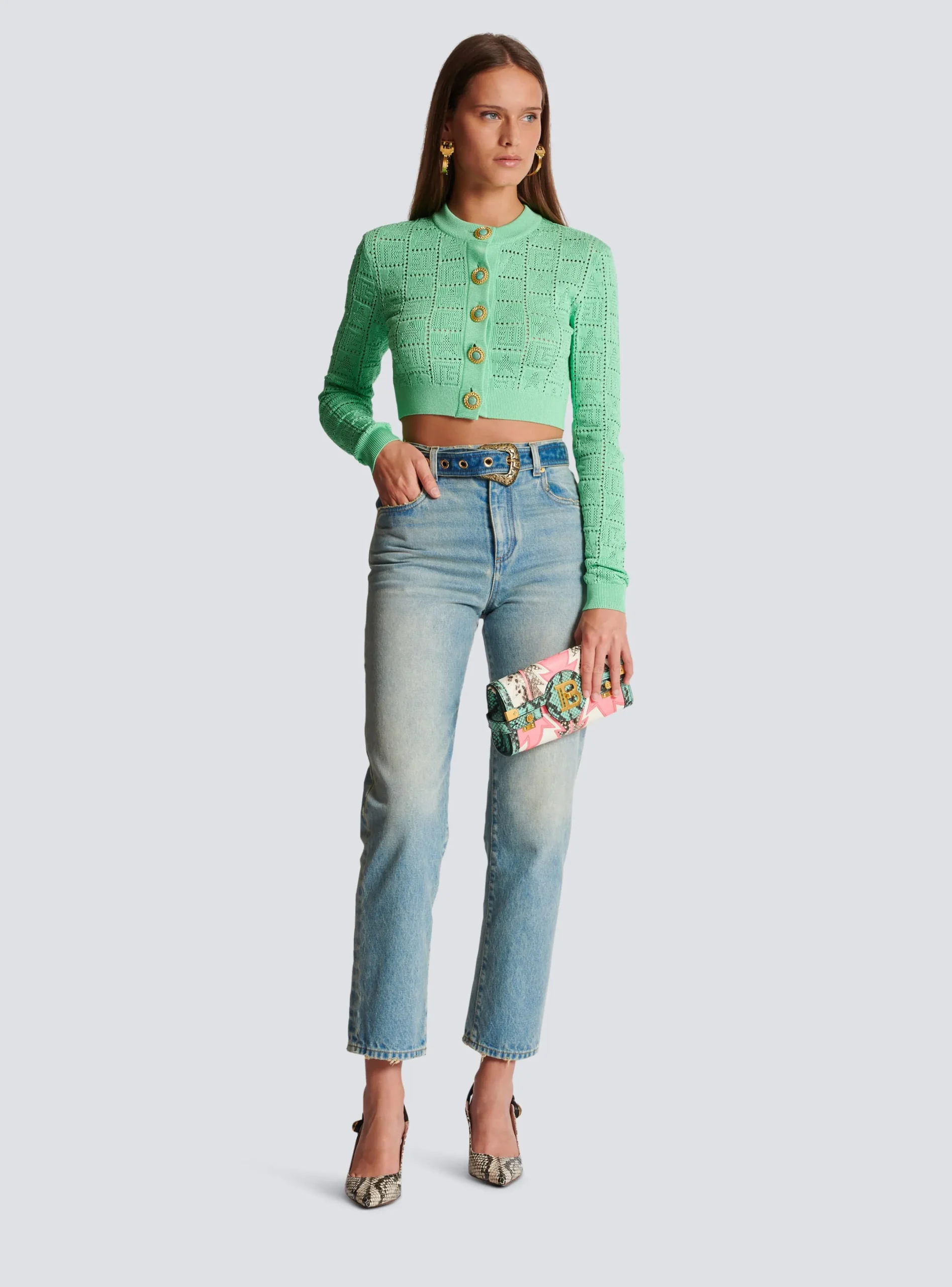 Fashion Monogram Knit Cardigan Women Knitwear