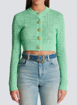Fashion Monogram Knit Cardigan Women Knitwear