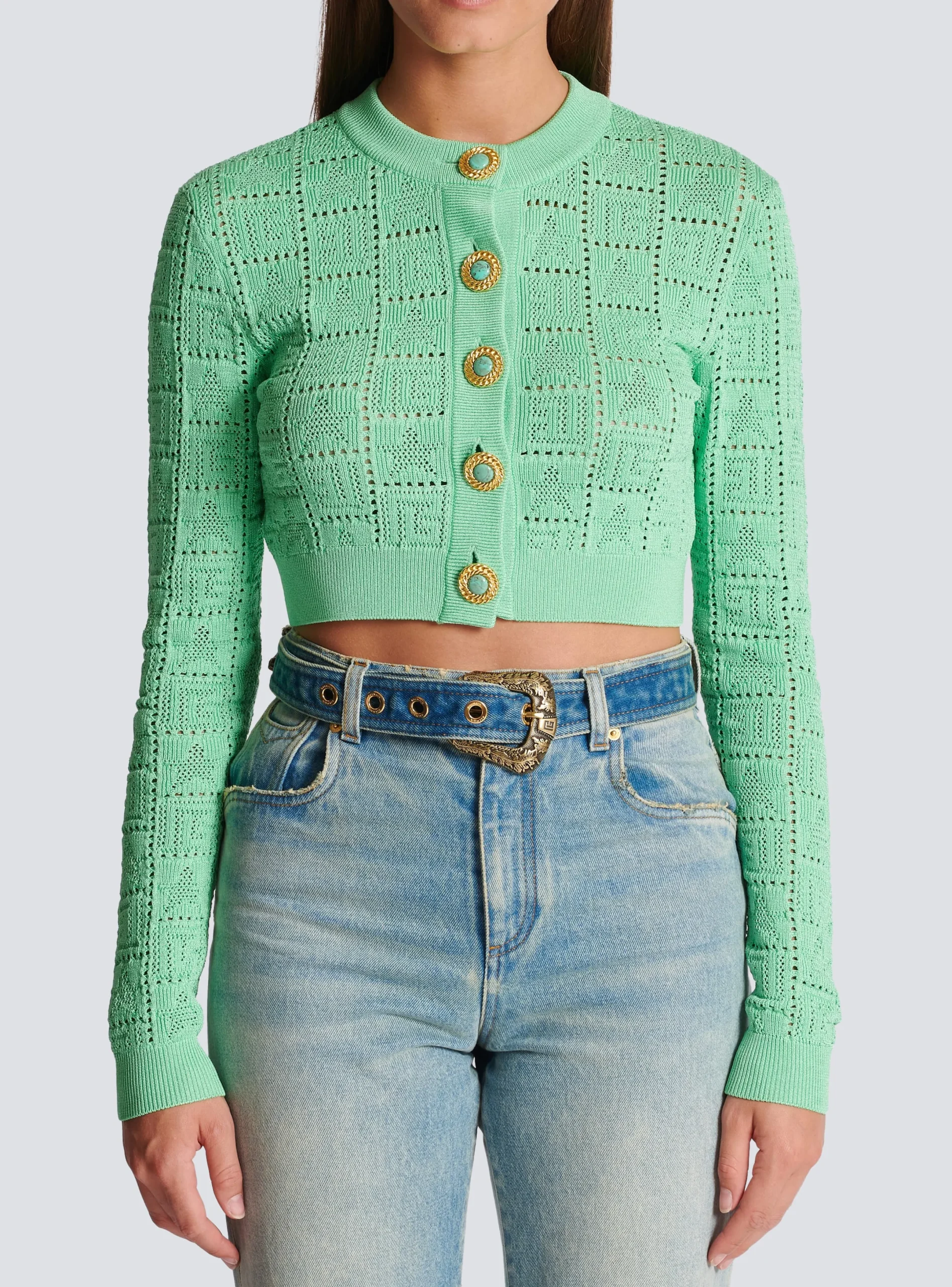 Fashion Monogram Knit Cardigan Women Knitwear