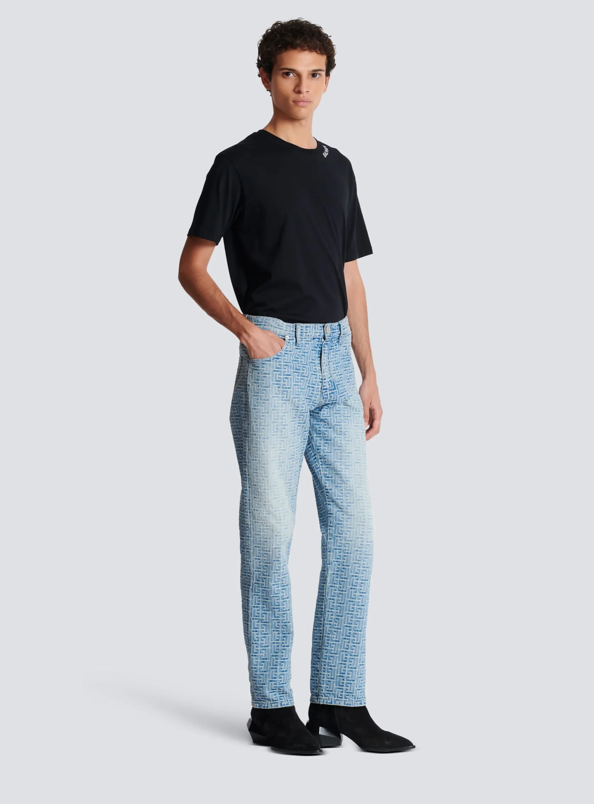 New Monogrammed Jacquard Denim Jeans Denim