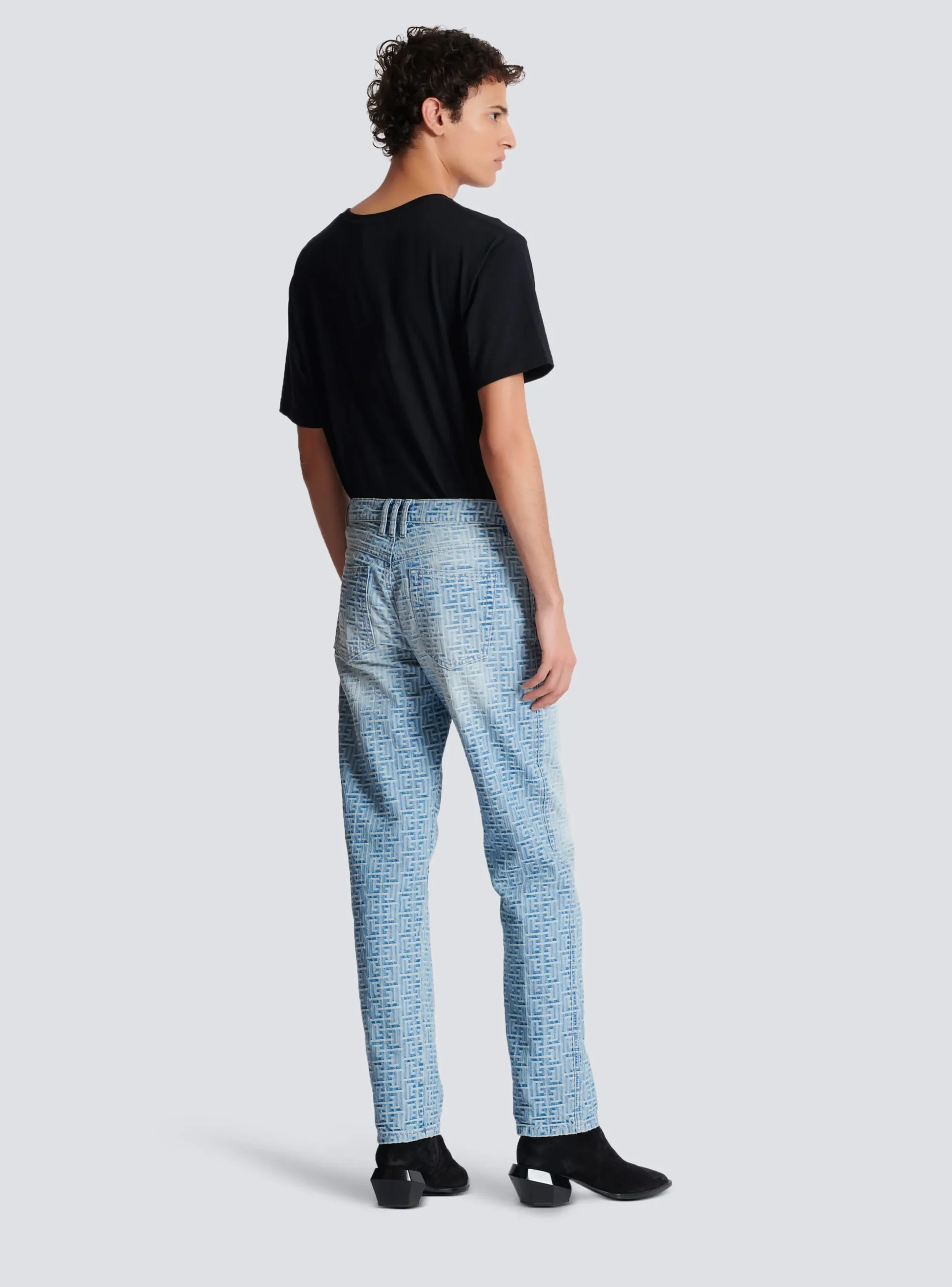 New Monogrammed Jacquard Denim Jeans Denim