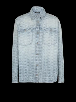 Hot Monogrammed Jacquard Denim Shirt Shirts And Polos|Denim