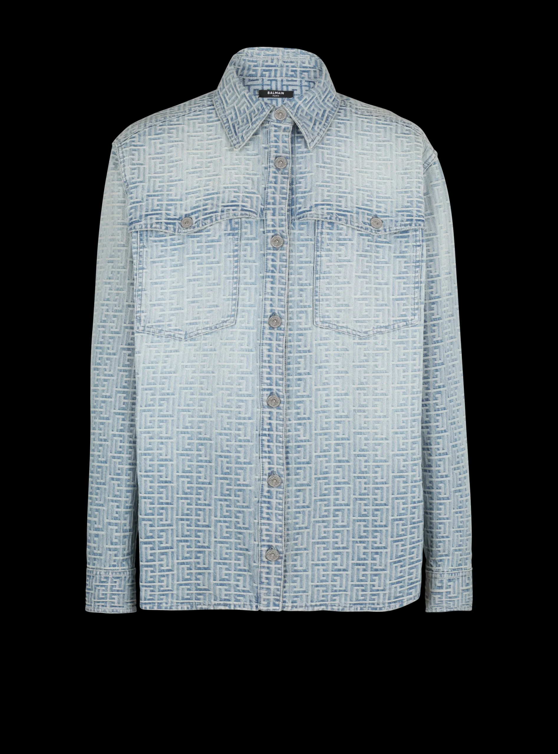 Hot Monogrammed Jacquard Denim Shirt Shirts And Polos|Denim