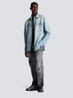 Hot Monogrammed Jacquard Denim Shirt&nbsp; Shirts And Polos|Denim