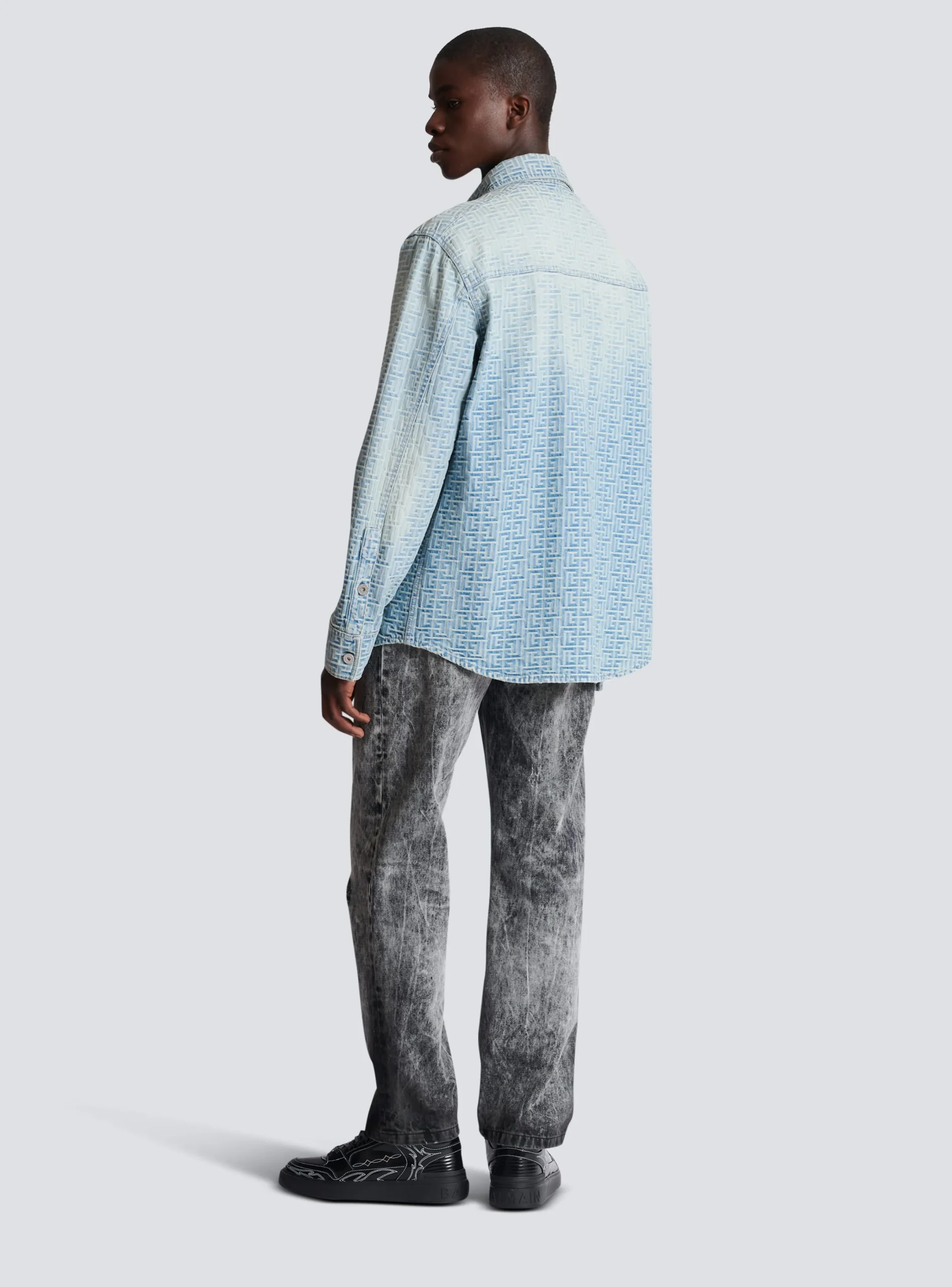 Hot Monogrammed Jacquard Denim Shirt Shirts And Polos|Denim