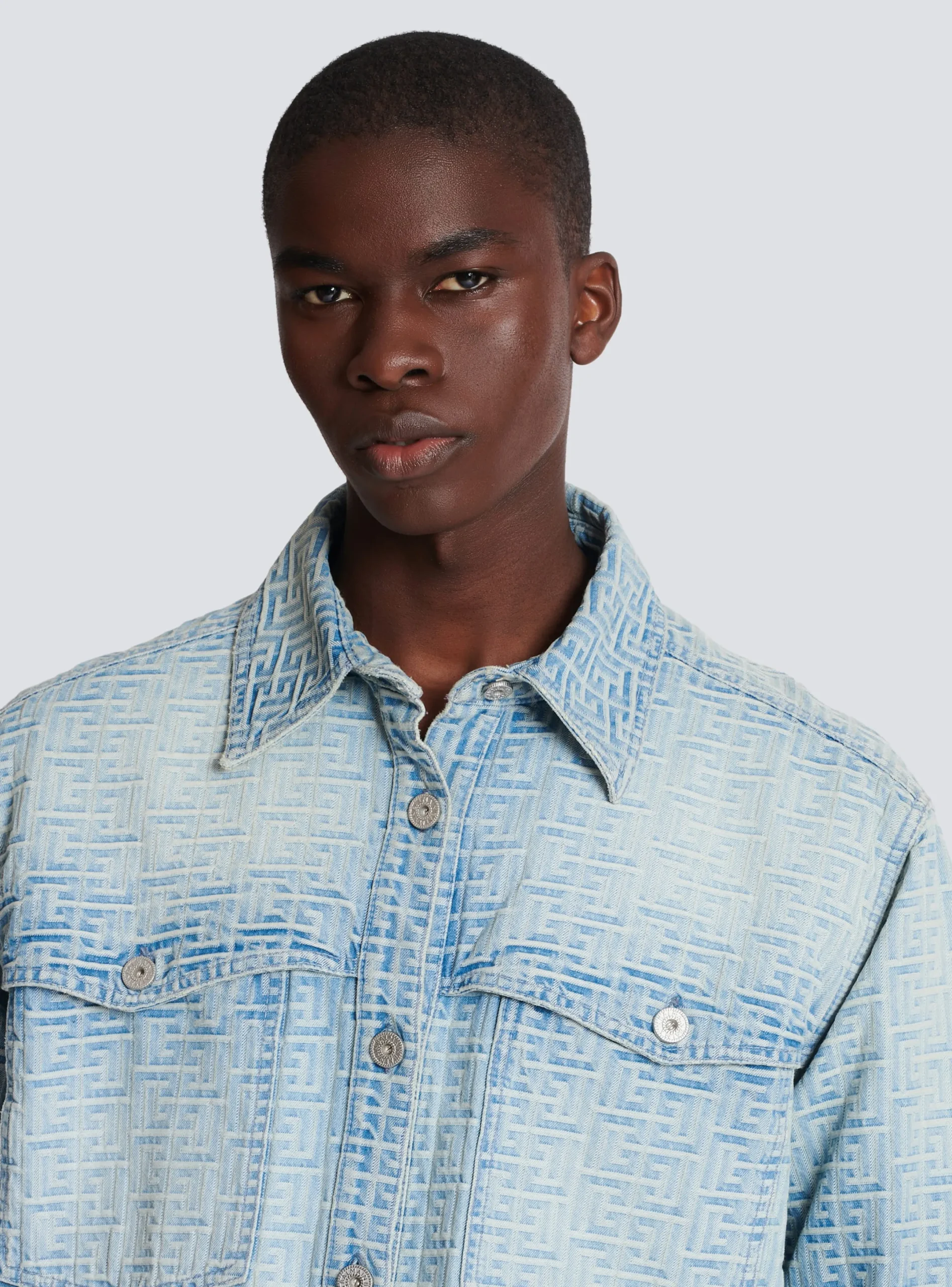 Hot Monogrammed Jacquard Denim Shirt Shirts And Polos|Denim