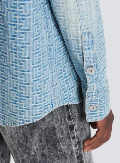 Hot Monogrammed Jacquard Denim Shirt Shirts And Polos|Denim
