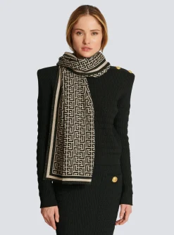 Cheap Monogrammed Knit Scarf Women Scarves