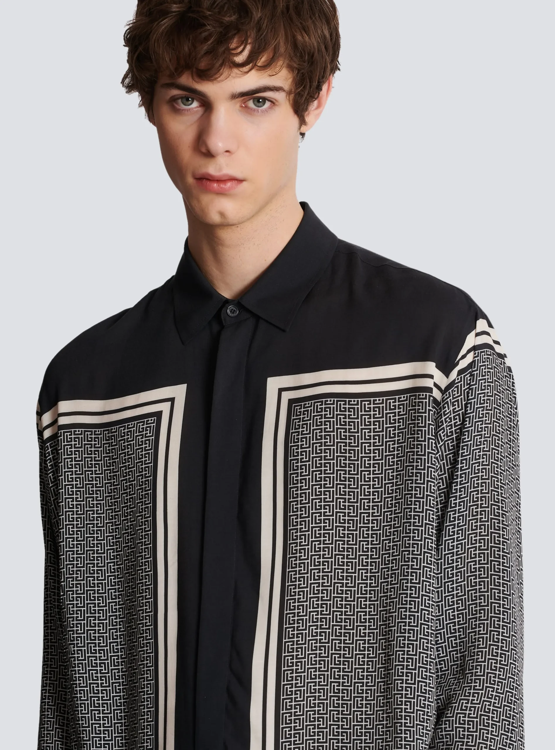 Fashion Monogrammed Scarf-print Shirt Shirts And Polos