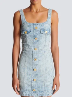 Clearance Monogrammed Short Denim Dress Women Denim|Dresses