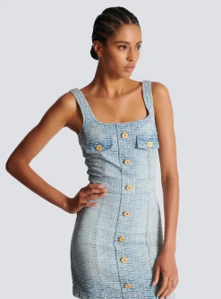 Clearance Monogrammed Short Denim Dress Women Denim|Dresses