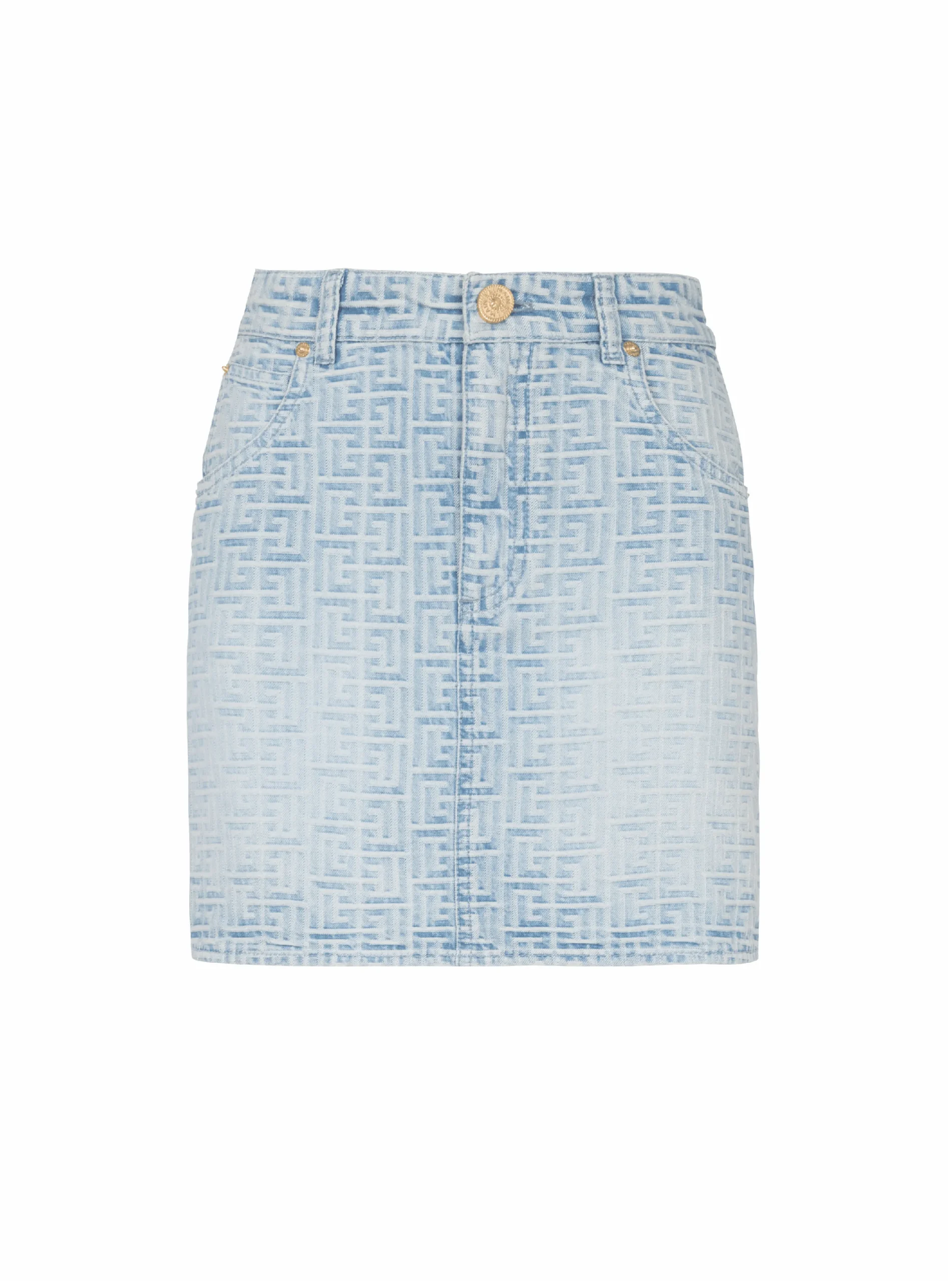 Online Monogrammed Short Denim Skirt Women Denim|Skirts