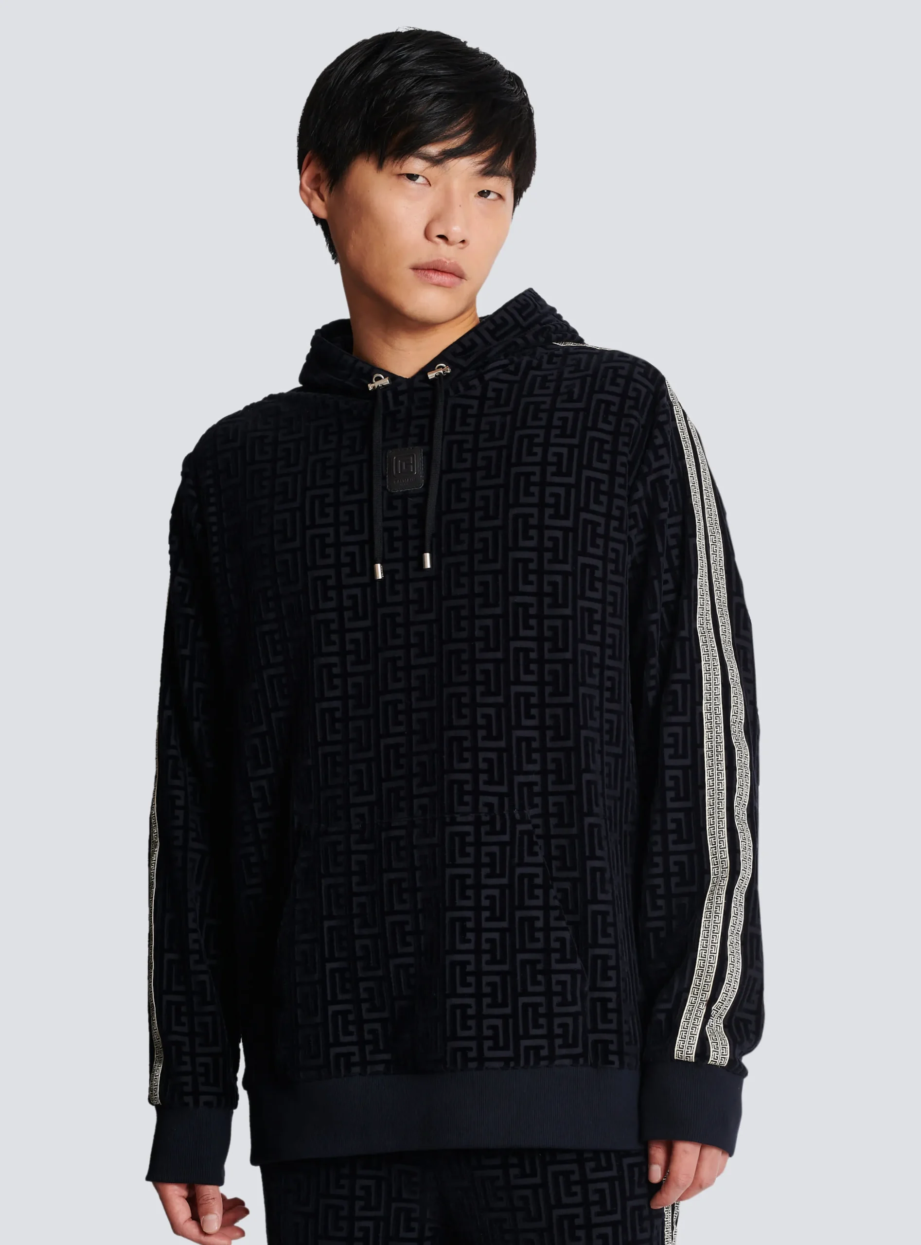 Flash Sale Monogrammed Velvet Hooded Sweatshirt Sportswear|Sweatshirts